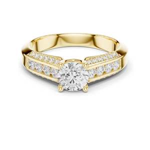 Anillo de Compromiso con Halo de Diamantes de Laboratorio Redondos Brillantes de 1.122 CT, Claridad VVS-VS EF, Oro de 18K, 14K, 10K y Plata 925, Color Rosa - Product Image 2