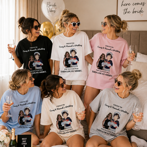 Chemises de mariage décontractées personnalisées avec impression photo, assorties pour la fête nuptiale, drôles pour demoiselles d'honneur, 100% coton respirant de haute qualité - Product Image 2