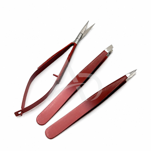 Ensemble de pinces à sourcils en acier inoxydable, pointues et inclinées, instruments de beauté sur mesure, outils de salon réutilisables - Product Image 1