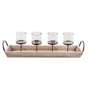 Support de bougie élégant en bois naturel pour bougies d'aromathérapie, méditation et espaces calmes de bureau - Product Image 4