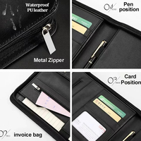 Grande Capacité A5 Cuir Véritable Bureau Document Portefeuille Business Fichier Sac Élastique Corde Boucle Étanche Stockage LAP-0090