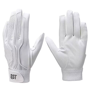 Guantes de Bateo de Béisbol Profesionales de Cuero para Mano Izquierda, Cierre de Botón, Diseño de Color Personalizado, Transpirables, que Absorben la Humedad, para Entrenamiento - Product Image 1