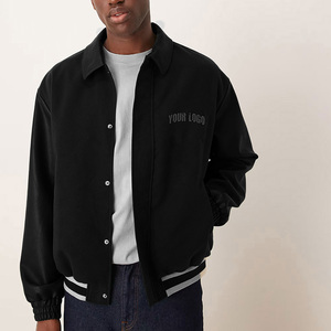 Veste bomber en polyester pour homme, de haute qualité, personnalisée par OEM, col montant, coupe-vent, logo avant, style universitaire, automne - Product Image 2