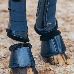 Botas protectoras de campana de caballo con exterior de cuero PU transpirable con forro de poliéster Teddy para entrenamiento y equitación competitiva - Product Image 2