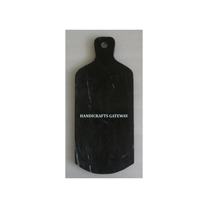 Tabla de cortar de mármol negro de primera calidad con acabado fino y superficie brillante, forma rectangular, para decoración del hogar y la cocina. - Product Image 1