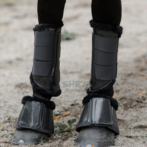 Botas de campana de caballo hechas con cuero PU impermeable y poliéster de peluche que ofrecen una protección duradera para el entrenamiento y la equitación diaria - Product Image 6