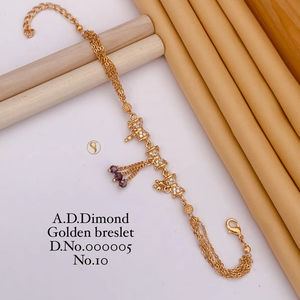 Fancy A.D Diamond <b>Rose</b> <b>Gold</b> Hath breslet Imitation Jewelry - Product Image 5