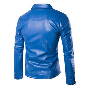 Veste en cuir PU de toile de haute qualité pour hommes, design de mode d'hiver à manches longues pour motos, nouveauté - Product Image 2