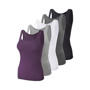 Débardeurs sans manches pour femmes avec accessoire de mode pour femmes à col carré - Product Image 1