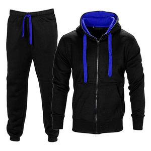 Ensembles de survêtement noir/bleu pour hommes respirants de haute qualité polaire deux pièces pull à capuche et pantalons de survêtement ensemble nouveau Style - Product Image 2
