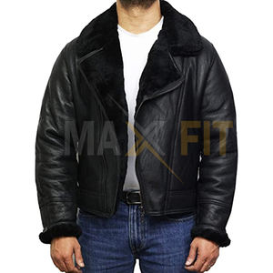 MAXFIT ENTERPRISES Vestes en cuir haut de gamme support respirant fait à la main pour vêtements d'hiver professionnels Logo personnalisé imprimé couleur noire - Product Image 2