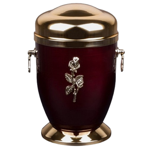 Floral Color Painted Design Custom Made Funeral Urn Hand Painted Metal Cremation Urn & <b>Keepsake</b> <b>for</b> Human Adult <b>Ashes</b> - Product Image 6