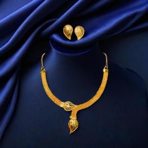 Conjunto de pendientes de collar de calidad asegurada con estilo único chapado en oro de 22K para mujer, conjunto de pendientes de collar, joyería de exportadores - Product Image 3