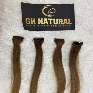 Clip de cabello humano natural en extensión Calidad Premium Templo indio Raw Single Drawn Natural Wave Extensión de cabello Clip Streak - Product Image 3