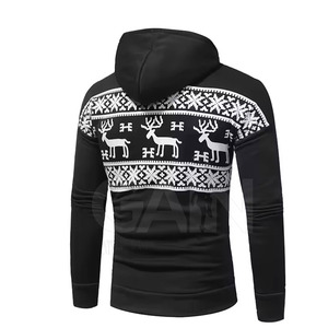 Vente en gros de service OEM sweats à capuche de Noël en coton mélangé meilleure conception sweats à capuche de Noël légers de couleur unie pour hommes en stock - Product Image 2