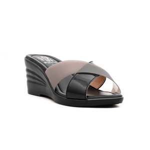 Black Formal PU0016 <b>Wedge</b> <b>Slipper</b> Pumps - Product Image 2