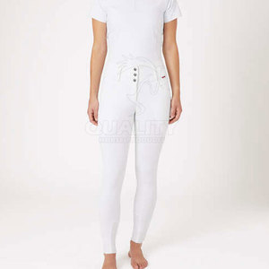 Jodhpurs de cintura alta, pantalones ecuestres cómodos con Panel de rodilla de agarre, Material transpirable para Kits y accesorios de equitación - Product Image 1