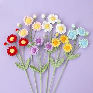 New Style Snowy Five-Knitted Multi-Head Daisy Bouquet Branch, Solid Color & Gradient, Home <b>Vase</b> Decoration Floral Insert - Product Image 3