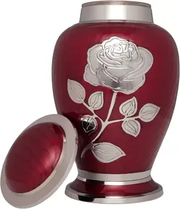 Urne funéraire en aluminium aluminium rouge pour cendres humaines Urne funéraire pour adultes avec grande urne à fleurs pour cendres humaines - Product Image 4