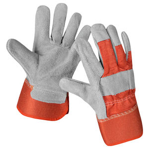 Gants de travail en cuir de vachette à double paume pour la sécurité industrielle des machinistes. - Product Image 1