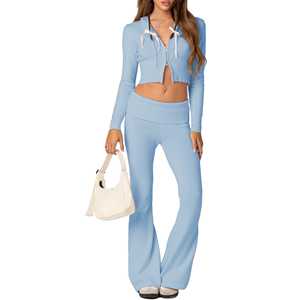 100% Cotton Women Sets Hoodie Fashion Crop Sportswear Velour Matching Sweat Sets Winter Plus Size Beige Pink Outerwear Outdoor - Product Image 4