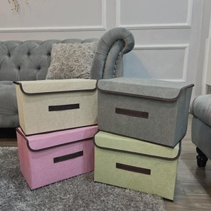 MA27.1 Foldable fabric storage bins & <b>boxes</b> for clothes book kids toys OEM Customized Factory Price home storage & organization - Product Image 3