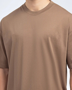 <b>Top</b> Premium Quality 100% Organic Cotton Knitted <b>Mens</b> T-shirt Regular Fit Dropshoulder Solid Colour Custom Heat-transfer Printing - Product Image 4