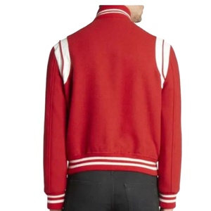 Nouvelle arrivée Veste universitaire en laine pour homme Broderie personnalisée Patchwork Rouge Blanc Pakistan Toile Imperméable Respirante - Product Image 5