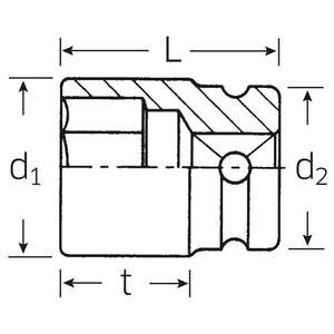ประแจบล็อกหัวต่อขนาด 1/2 นิ้ว ยี่ห้อ Stahlwille รุ่นยาว สำหรับไขควง - Product Image 2