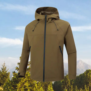 Veste coupe-vent en toile pour homme en gros, couleur personnalisée, style streetwear, anti-UV, imperméable, fermeture éclair en polaire - Product Image 6