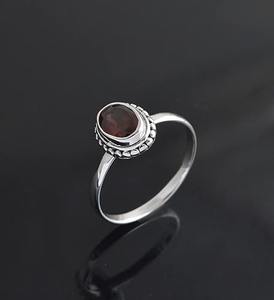 Anillo de plata esterlina sólida 925 hecho a mano, granate Natural, Color rojo, corte ovalado, OCASIÓN DE BODA estampada, joyería de plata 925 - Product Image 2