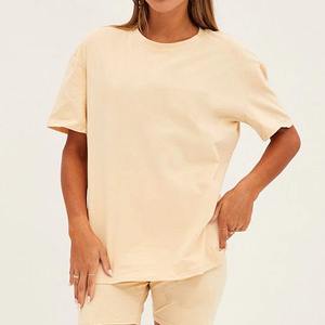 Survêtement en coton personnalisé unisexe 2 pièces respirant été solide imprimé logo T-Shirt à capuche Shorts décontracté grande taille hommes femmes - Product Image 3