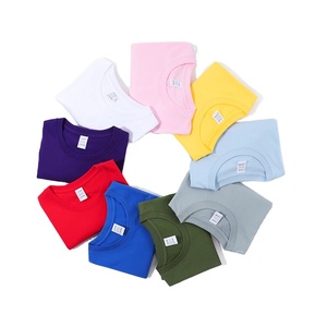 Haute qualité 100% coton décolleté Double fil épaissi respirant 16 couleurs 180gsm T-shirt pour hommes - Product Image 1