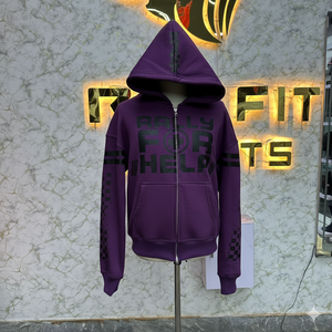 La mejor moda Venta caliente Sudadera con capucha con cremallera más demandada Color púrpura Impreso Hecho en fábrica Precio barato Sudaderas con capucha Hombres Sudaderas con capucha para hombres - Product Image 1