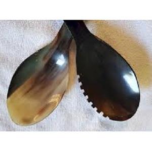 Ensemble de couverts en corne de meilleure qualité, couverts à salade avec manche en os, lot de 2 ustensiles de cuisine en corne de haute qualité, couverts - Product Image 2