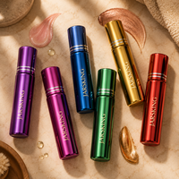 Flacon Roll-on de Luxe en Verre Métallisé 10ml, Flacon de Parfum Chromé Élancé pour la Vente en Gros aux Boutiques de Beauté