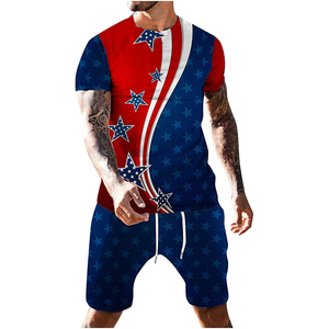 Conjuntos de pantalones cortos informales para hombre, camiseta de manga corta y pantalones cortos, conjuntos sólidos de 2 piezas para gimnasio, 2 uds. - Product Image 6