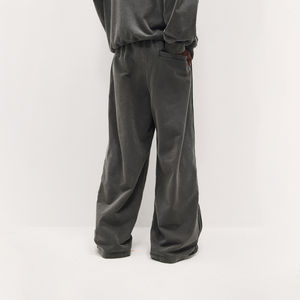 กางเกงสเวตเตอร์ขาตรงของผู้ชายกางเกงโอเวอร์ไซส์ลายล้างสไตล์ใหม่2025 - Product Image 4