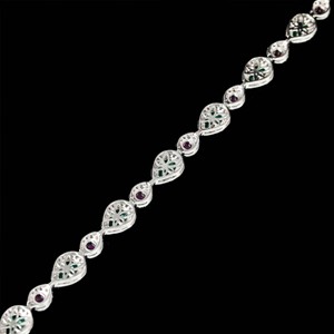 Braccialetto a catena in argento 925 di lusso con smeraldo <span class=keywords><strong>rubino</strong></span> Zirconia Halo braccialetti di alta gioielleria per il matrimonio - Product Image 6
