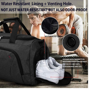 Bolsa de gimnasio de viaje de venta de fábrica de servicio OEM bolsa de gimnasio de nailon/poliéster hecha en material de alta calidad - Product Image 4