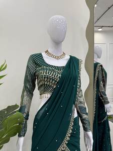 Prêt à porter Style Bollywood Lehenga Saree Elegant Indian Pakistanais Party Wear & Designer Wedding Sari Livraison gratuite dans le monde entier - Product Image 4