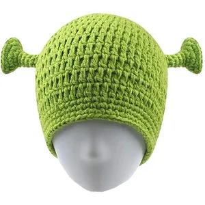 Shrek Knitted Hats With Ears Embrace Your Inner Ogre with Fun and Warm Headwear Get Ogre-the-Top Cozy