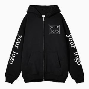 Sweats à capuche zippés personnalisés hommes femmes sweat imprimé pur coton 100% concevez votre propre Logo/motif Streetwear sweat à capuche zippé - Product Image 1