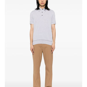 Logo personnalisé OEM imprimé hommes 100% coton pour Polo T-Shirt décontracté à manches courtes Stretch-Jersey avec revers motif solide - Product Image 4