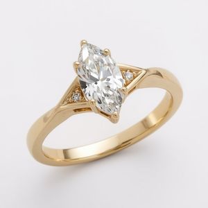 แหวนหมั้นเพชรสีขาวมาร์คีส์สีทอง18K สำหรับผู้หญิงทันสมัยโรเดียมชุบเครื่องประดับชั้นดีสำหรับงานแต่งงานงานเลี้ยง VVS1ชัดเจน - Product Image 2