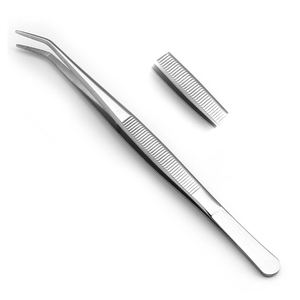 Pince à épiler professionnelle pour tissus de pansement pince à épiler dentaire coudée pince à épiler dentaire médicale en acier inoxydable allemand - Product Image 2