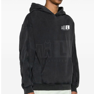 Sweat-shirts à capuche pour hommes, design haut de gamme, effet délavé, avec logo personnalisé, 100% coton, streetwear, écologiques, dernier design 2025, nouvelle arrivée - Product Image 3