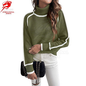 Pull à col roulé pour femme, coupe ajustée, texture en tricot côtelé, tissu doux, chaud et confortable, vêtement d'extérieur décontracté pour l'hiver - Product Image 4