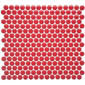 20 <b>Sheets</b> Red Penny Round <b>Mosaic</b> <b>Tile</b> for Wall and Floor-<b>Tile</b> Accessories Product - Product Image 1