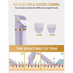 Tondeuse électrique rechargeable pour femme, utilisable sur peau sèche ou humide, étanche, pour le nez et la zone pubienne, avec station de charge USB - Product Image 4